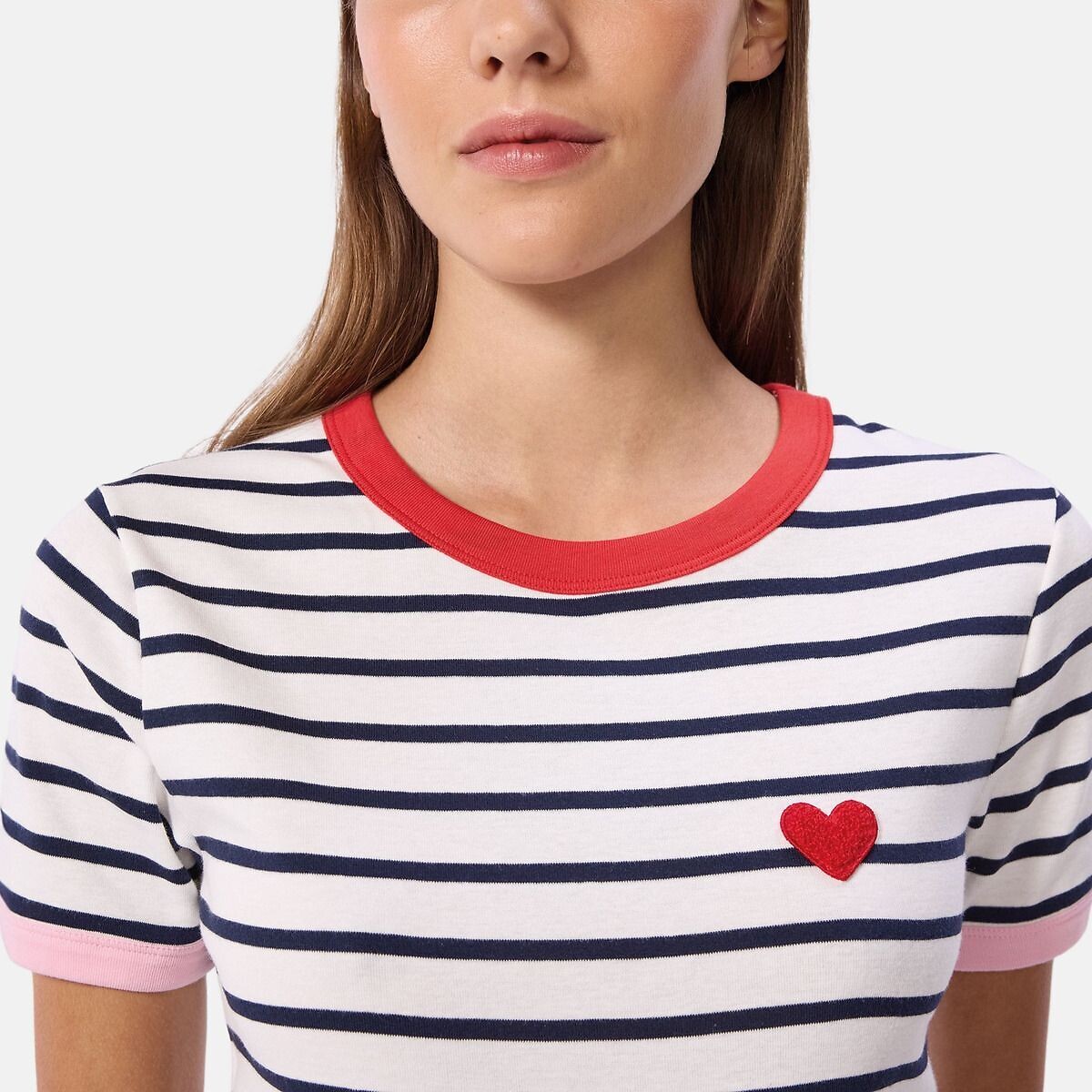 Lconique Striped Crew Neck T-Shirt white/navy, PETIT BATEAU