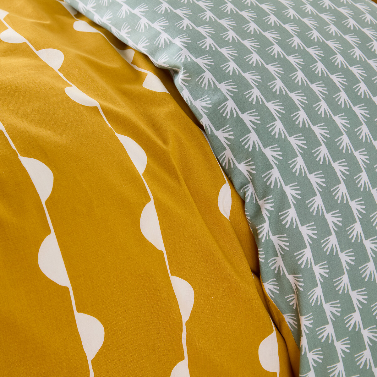 Housse de couette pur coton, Irun imprimé jaune/vert, LA REDOUTE INTERIEURS