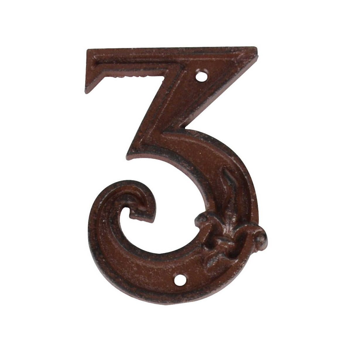 Numéro de maison en fonte Chiffre 3 rouille, BEST FOR BOOTS