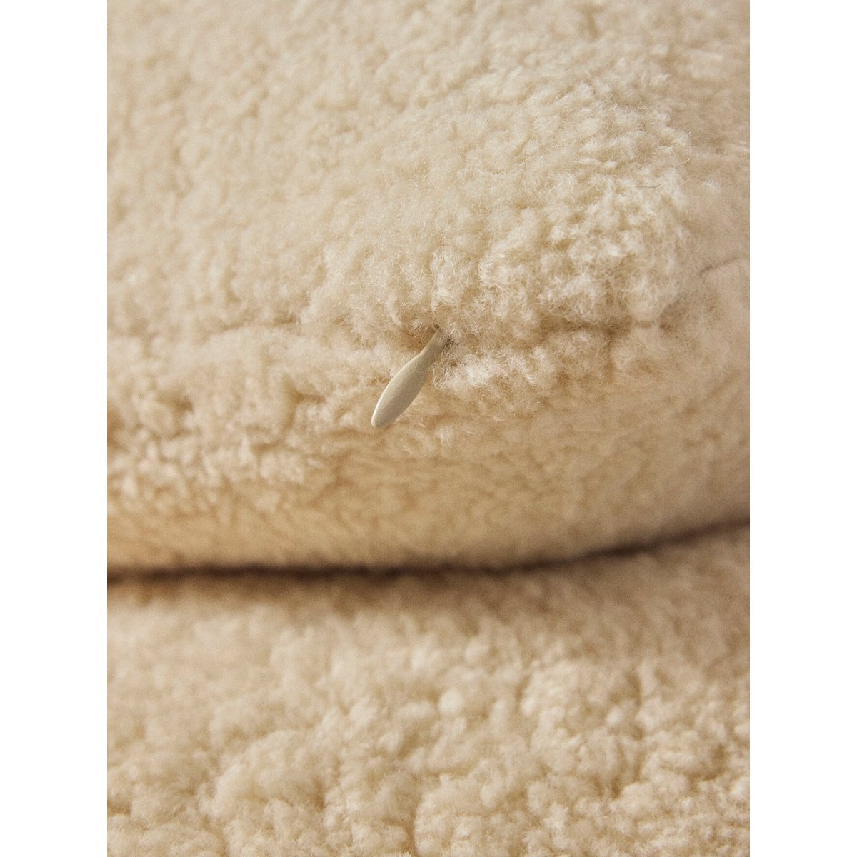 Housse de coussin sherpa creme, CYRILLUS
