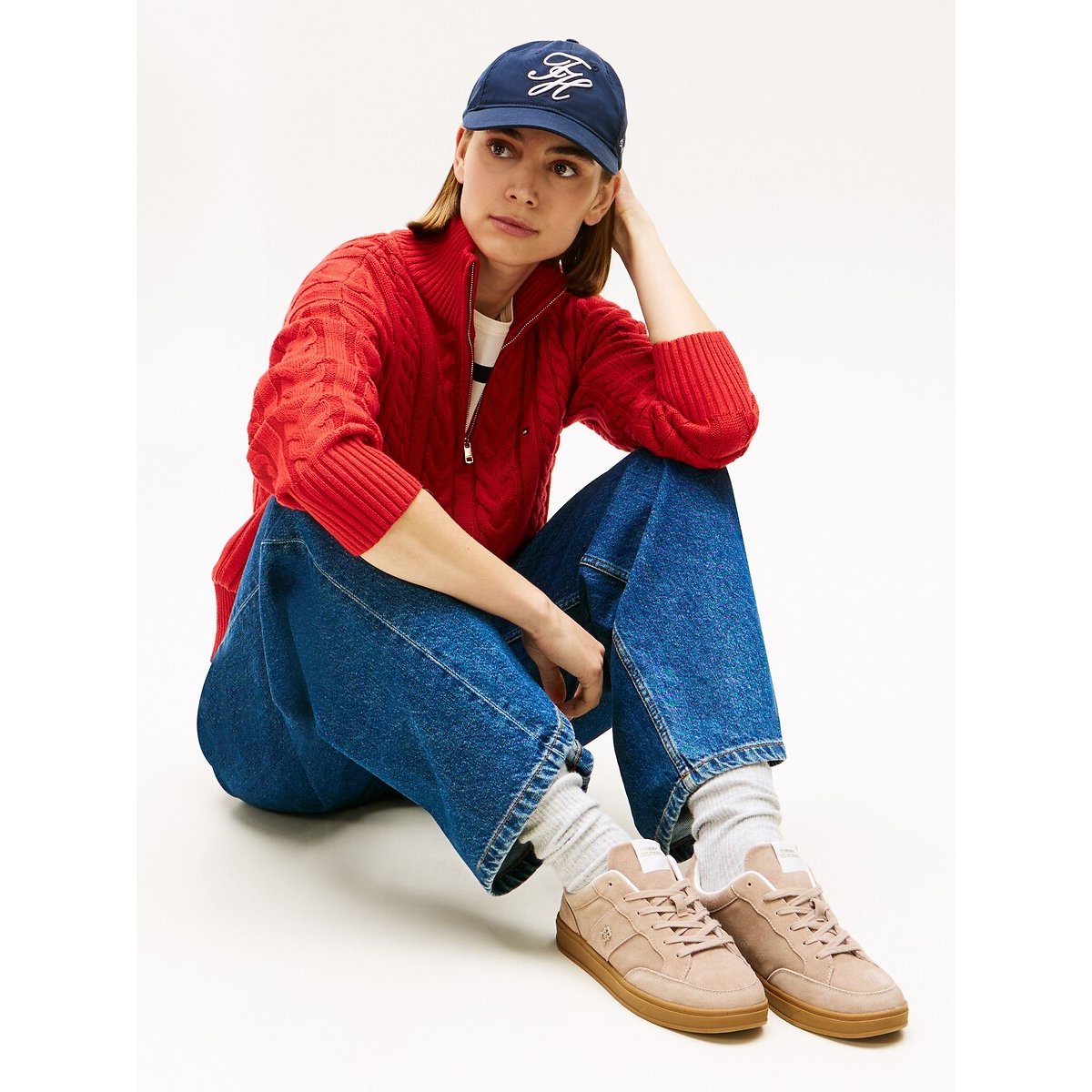 Heritage Court Suede Trainers taupe, TOMMY HILFIGER