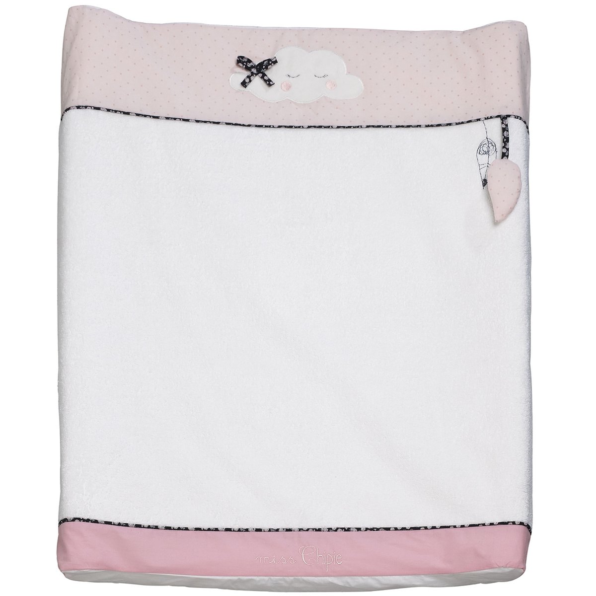 Matelas à langer MISS FLEUR DE LUNE blanc, rose pâle, noir, SAUTHON