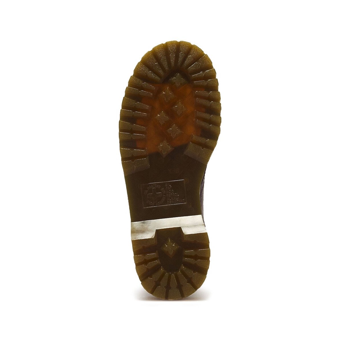 Boots plateformes Jadon Emboos Floral en cuir Crazy Horse rouge foncé, DR. MARTENS