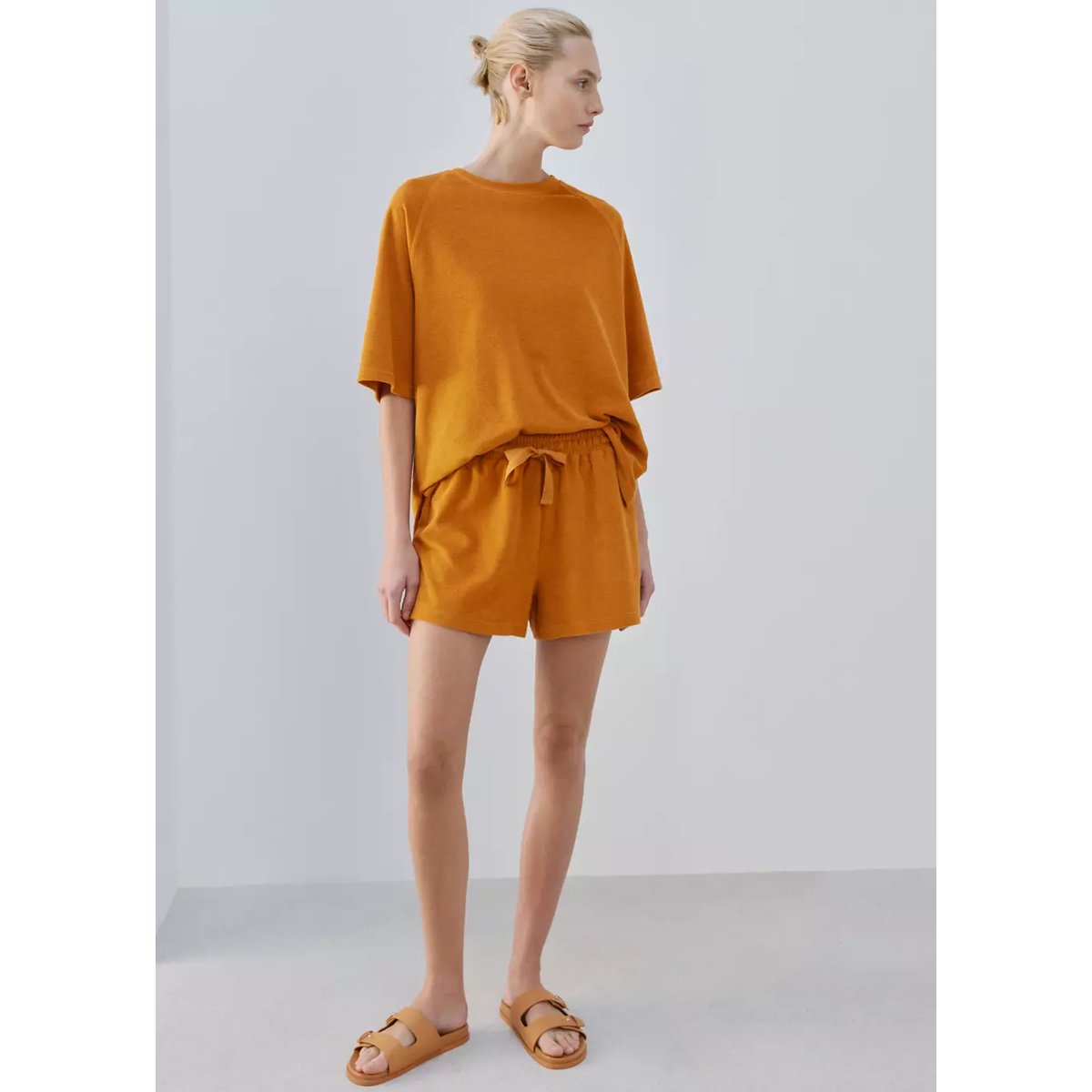 Pull en coton bouclette orange, MANGO