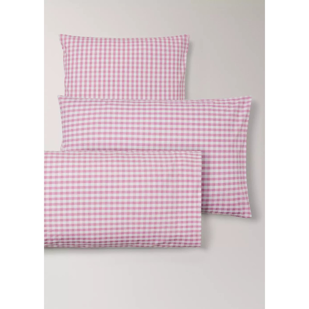 Taie d'oreiller coton carreaux vichy 45x110 cm rose, MANGO HOME