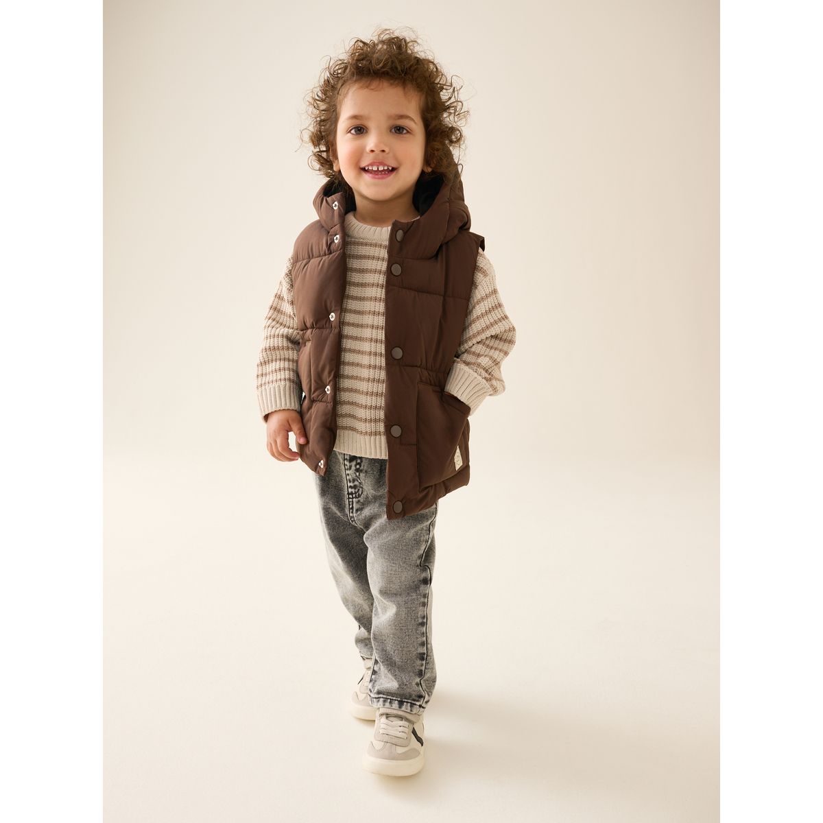 Veste sans manches à capuche marron, NEXT