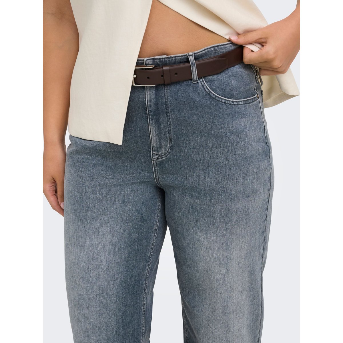 Jean À Jambe Large special blue grey denim, ONLY CARMAKOMA