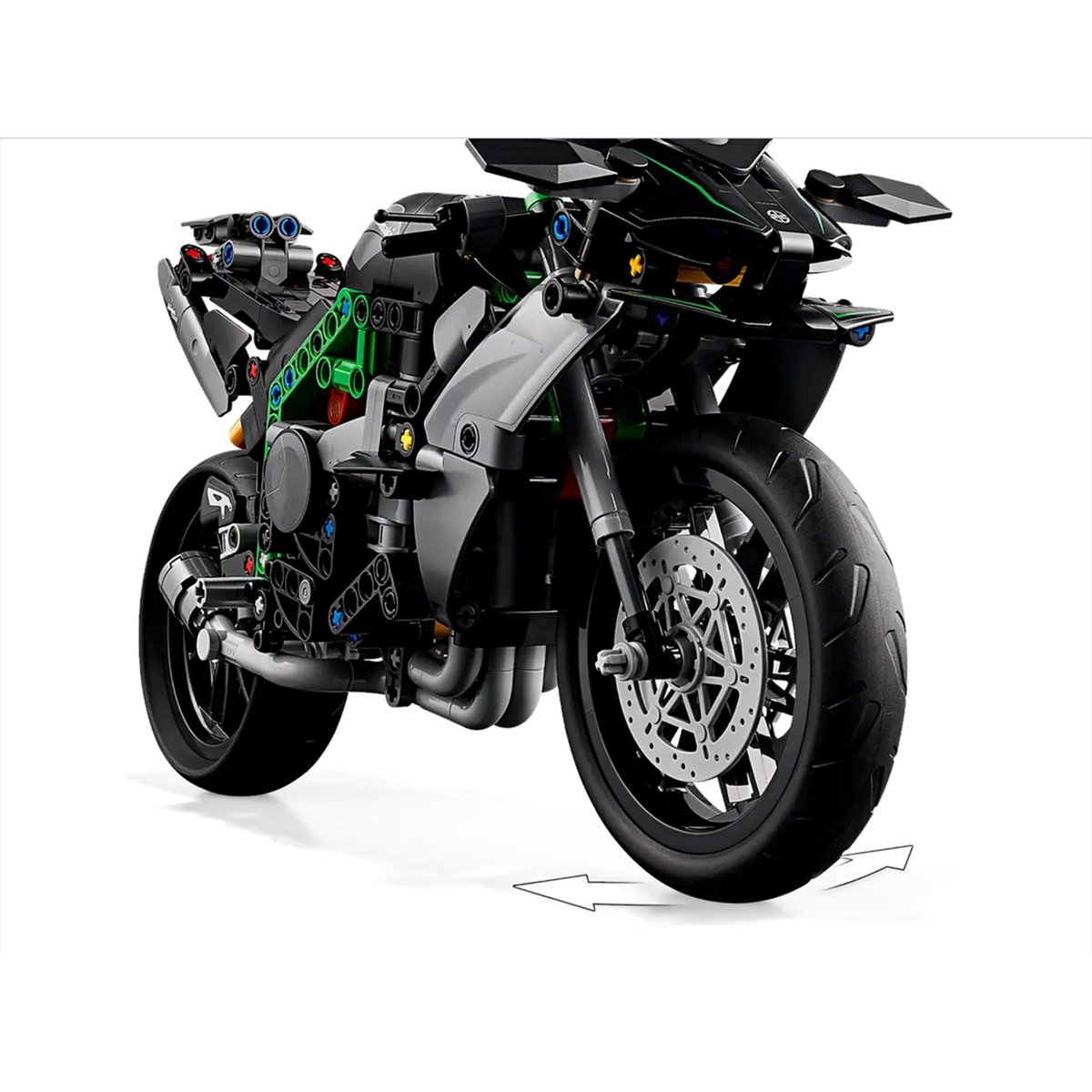 LEGO Technic - Moto Kawasaki Ninja H2R - Modèle 42170 pour Enfants de 10 Ans et Plus noir et vert, LEGO