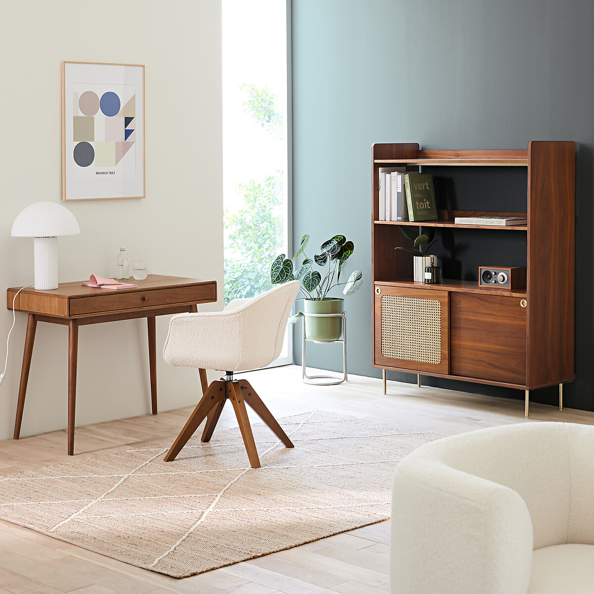Bureau 1 tiroir, Miji noyer, LA REDOUTE INTERIEURS