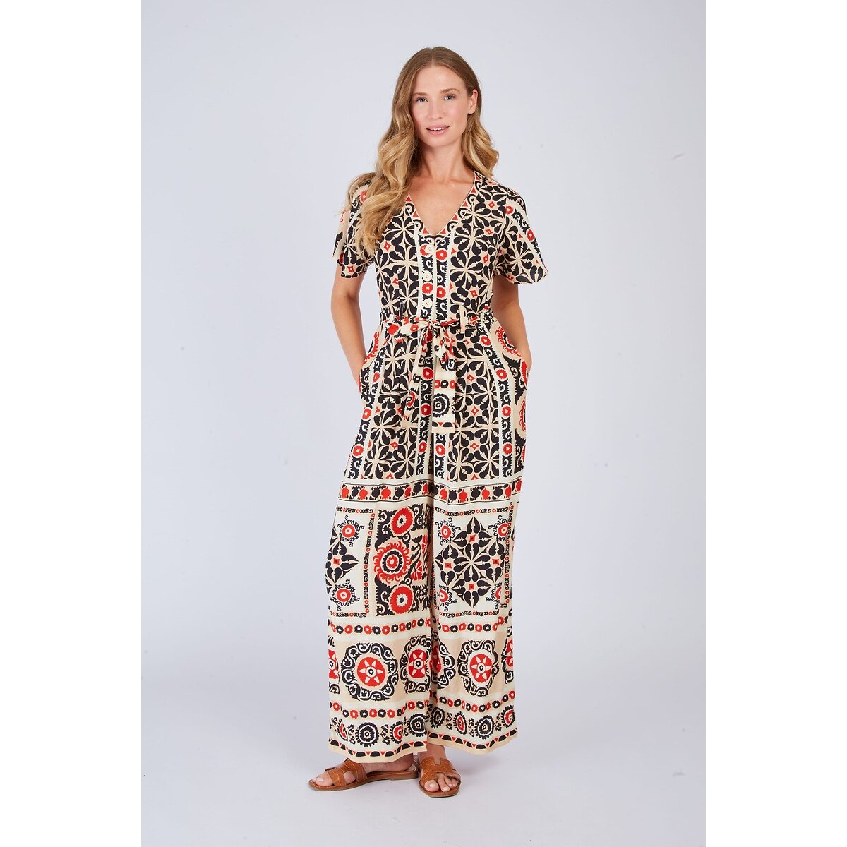 Yasna Jumpsuit red print/black, DERHY