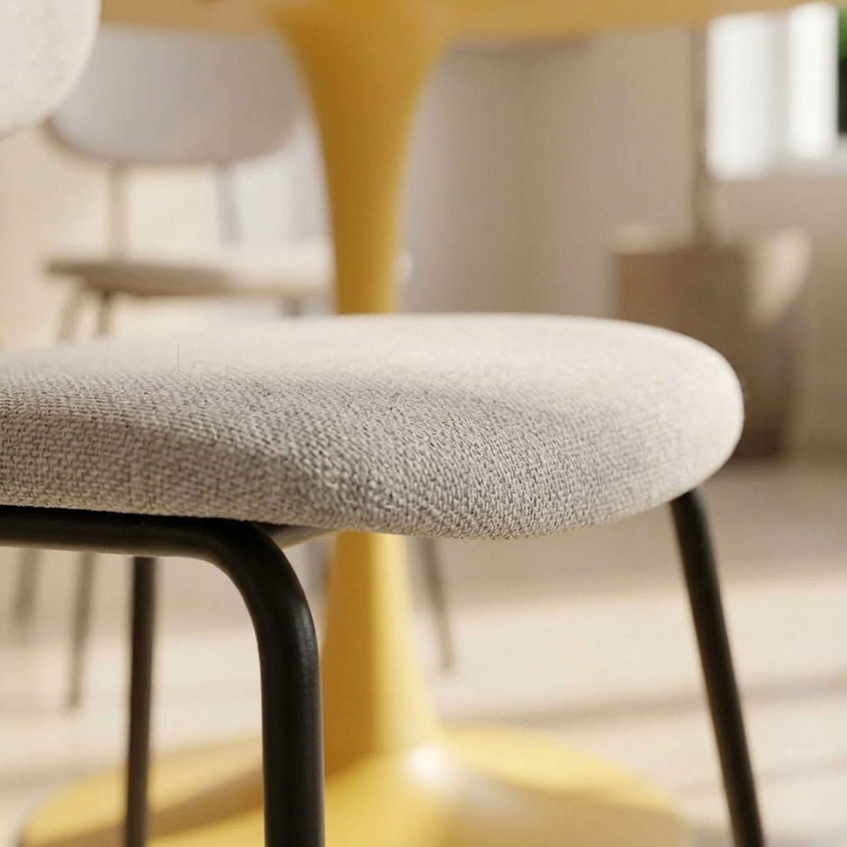 Lot de 2 chaises design en acier et bois, TINA gris, OVIALA