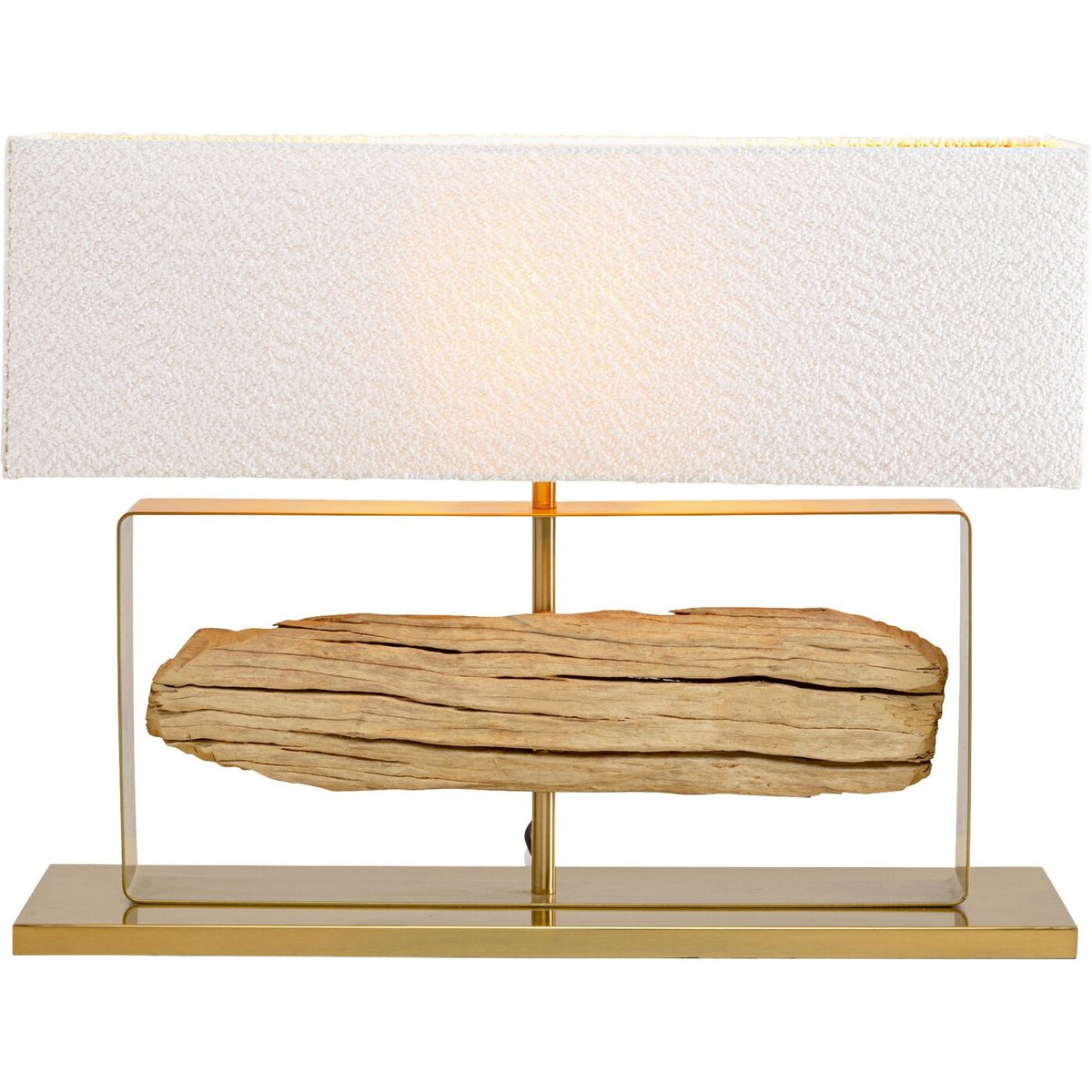 Lampe en bois flotté et coton bouclé, NATURE bois, KARE DESIGN