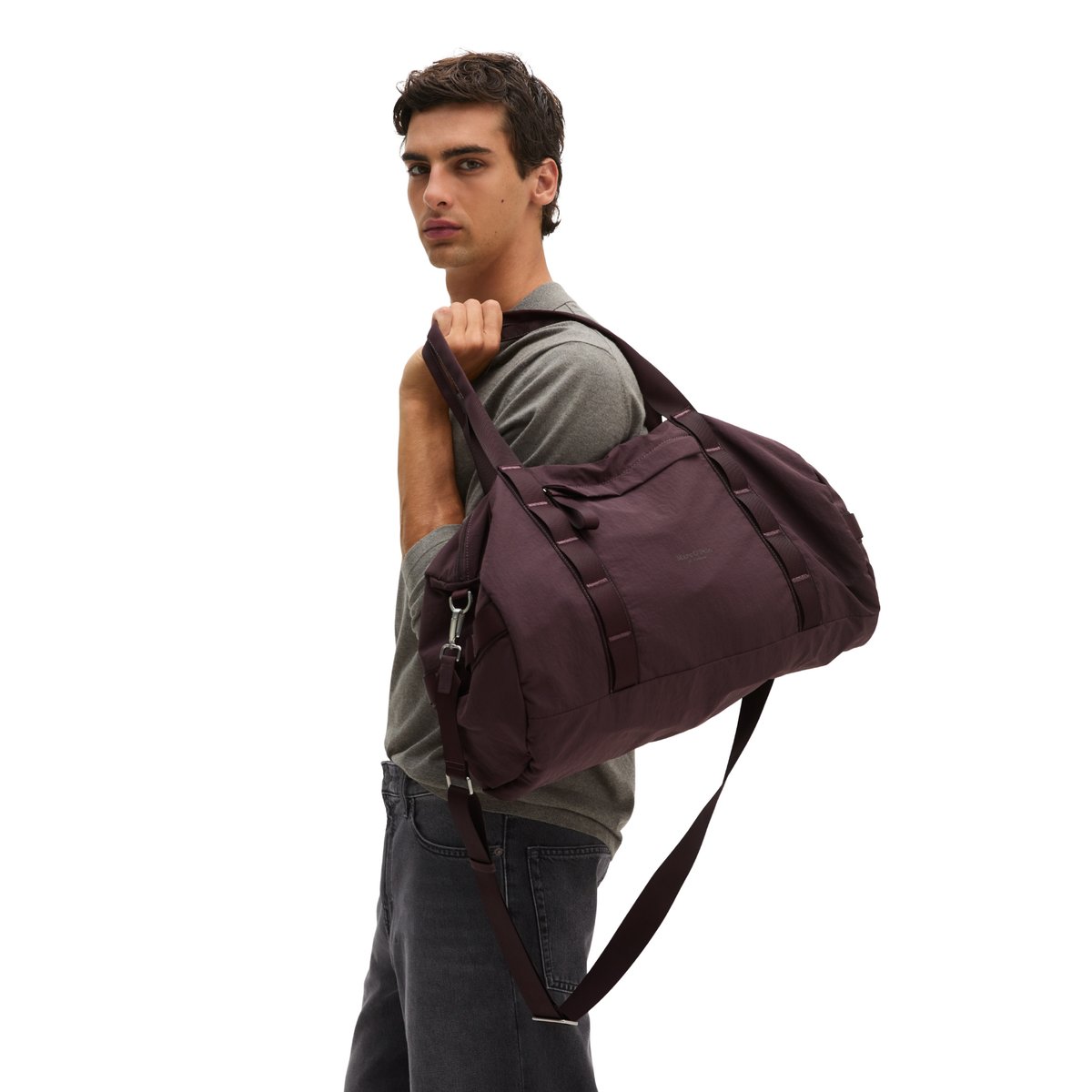 Weekender moyen en matériau recyclé hydrofuge violet, MARC O'POLO