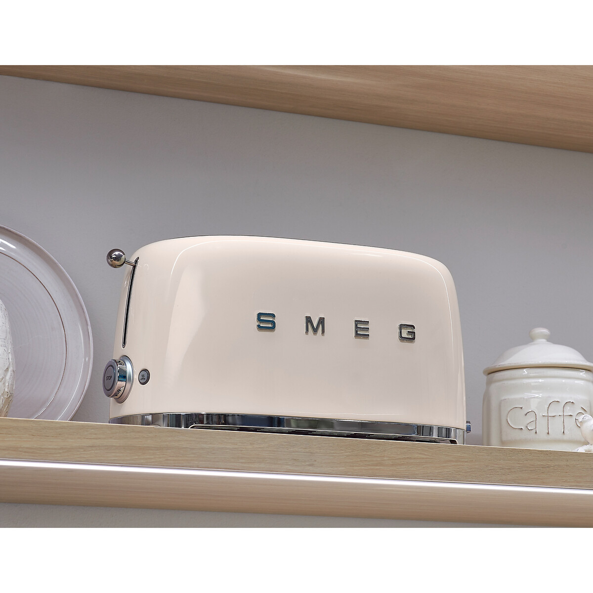 Grille-pain 2 fentes 4 tranches TSF02 crème brillant, SMEG