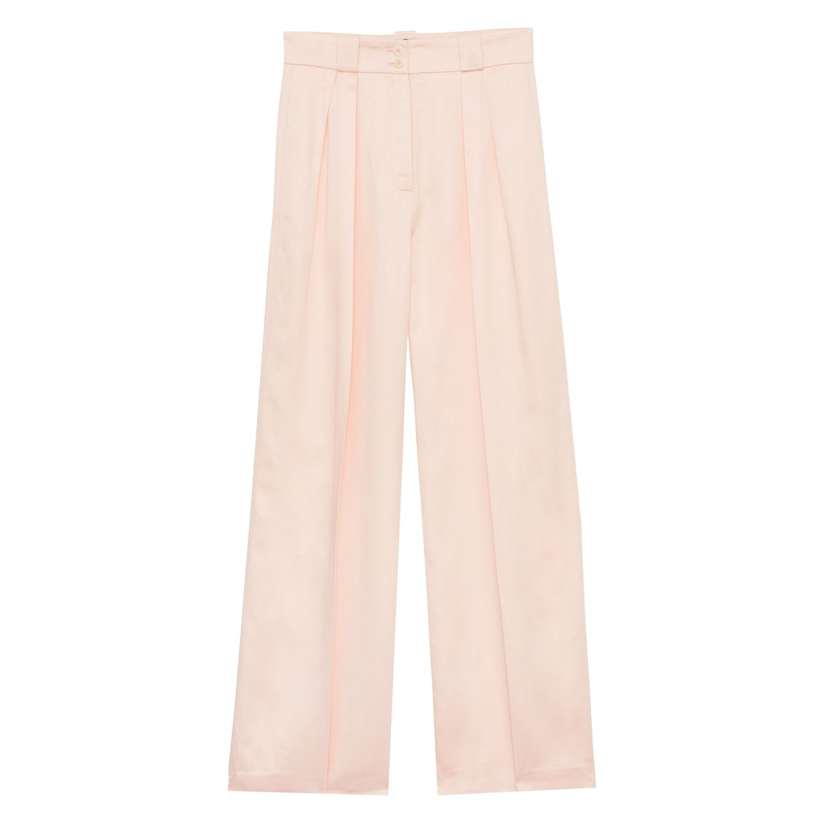 Pantalon Marlène en viscose et lin rose pâle pink, INES DE LA FRESSANGE PARIS