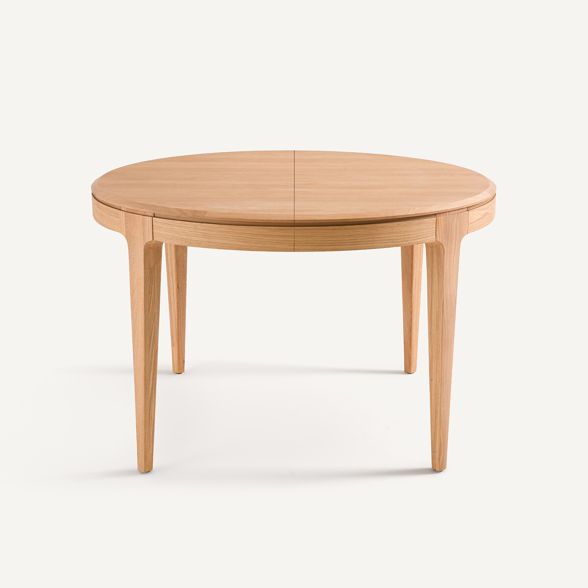 Mesa redonda extensible, en roble macizo y contrachapado, 4/8 cubiertos, SANARA roble natural, AM.PM