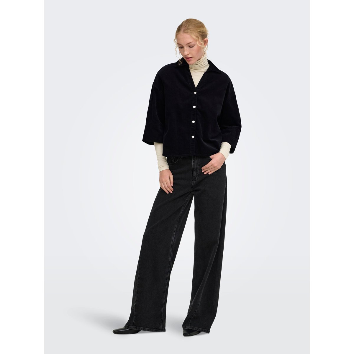 Chemise En Corduroy black 1, ONLY