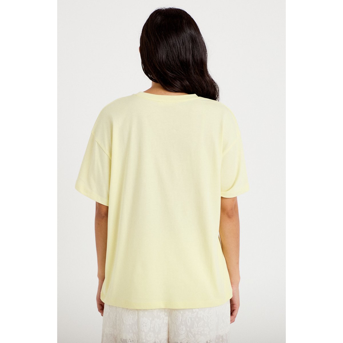 T-shirt boyfriend manches courtes jaune clair, CACHE CACHE
