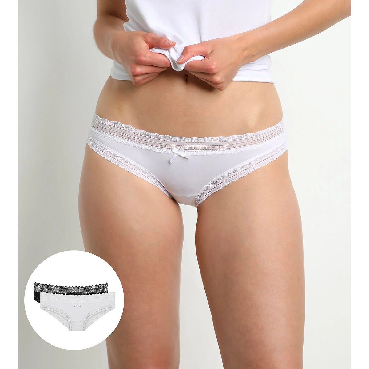 Lot de 2 slips Sexy Fashion noir/blanc, DIM