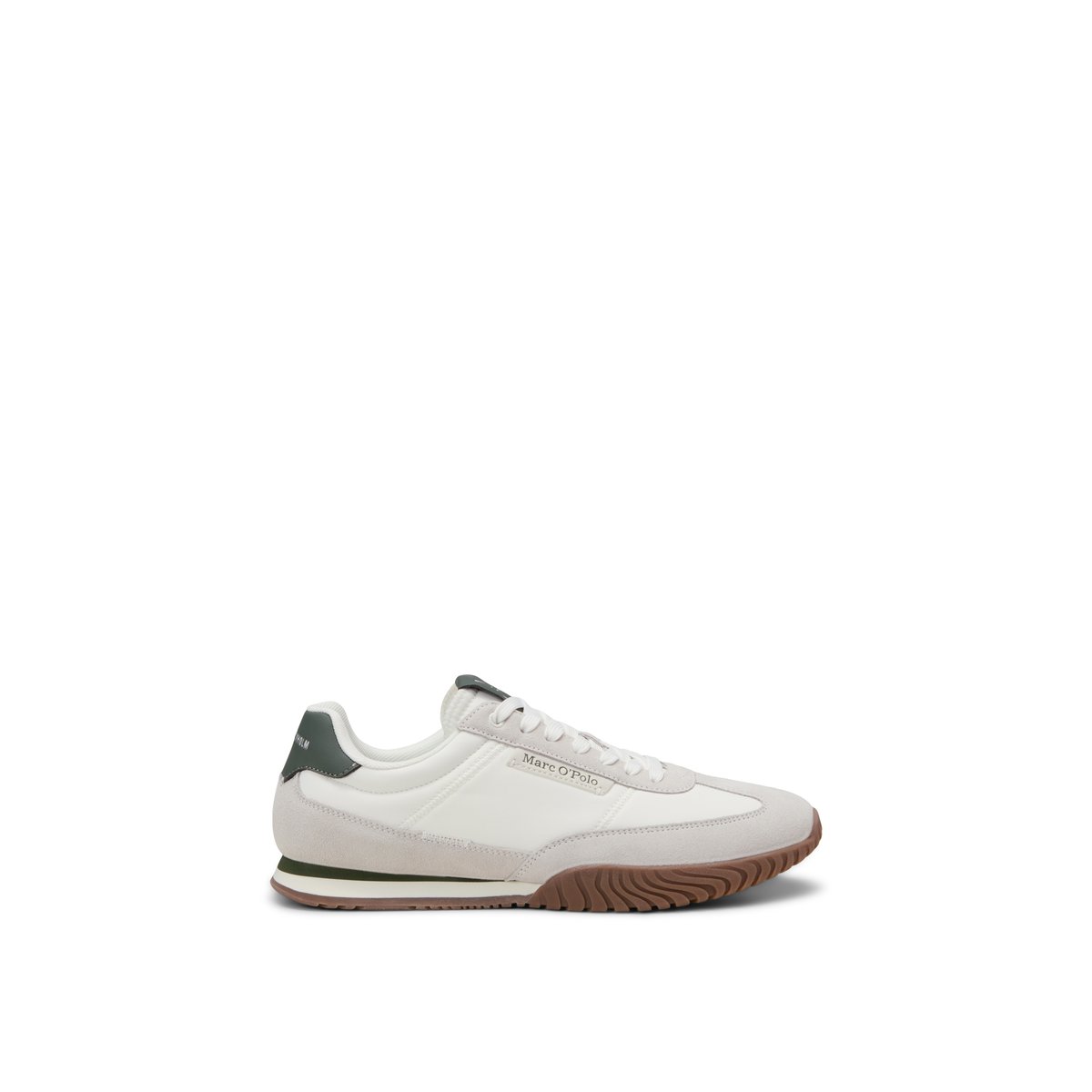 Baskets Modèle Gustaf en cuir et en nylon blanc naturel, MARC O'POLO