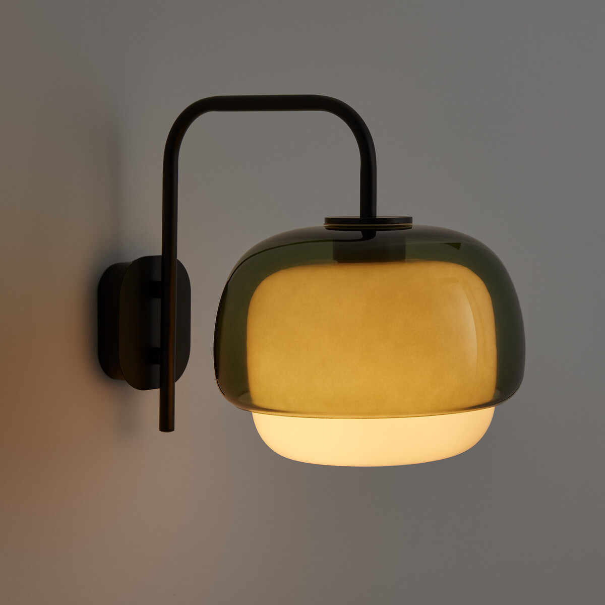 Kinoko Coloured Glass and Metal Wall Light green, LA REDOUTE INTERIEURS