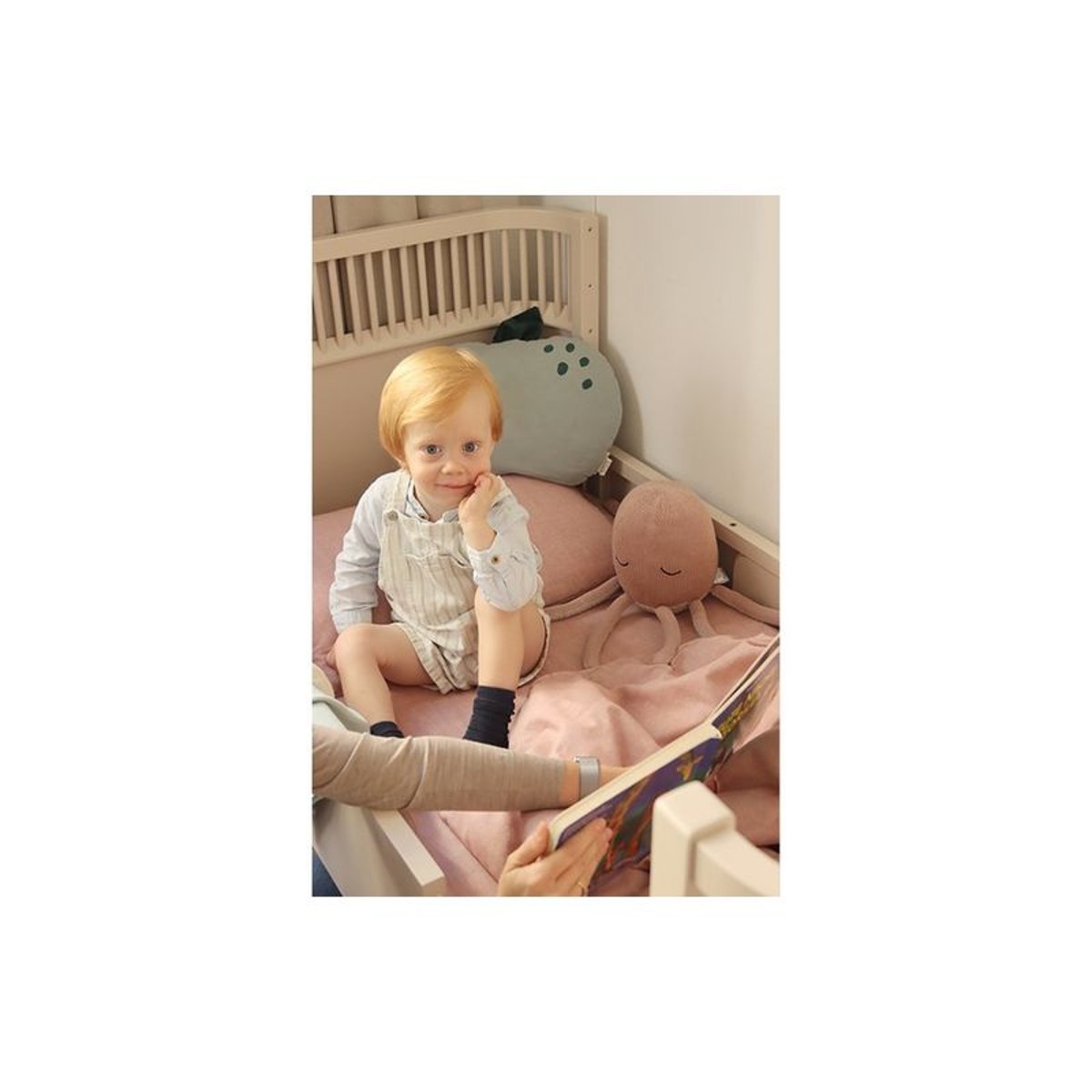 Drap-housse en coton Set de 2 vieux rose, KINDSGUT