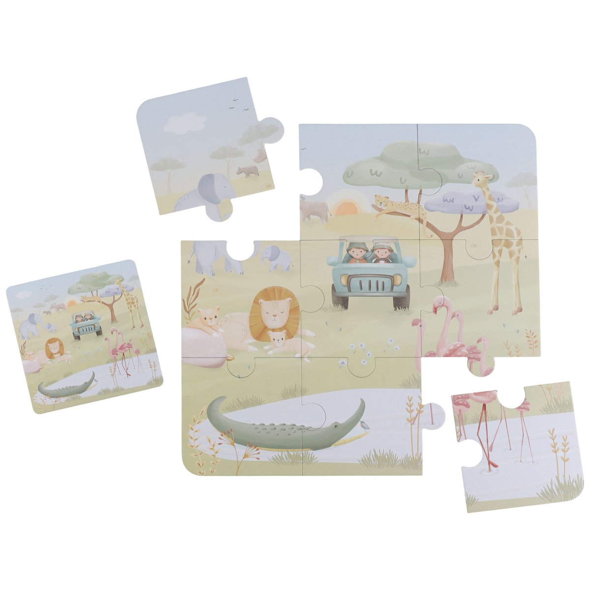 Set de 6 puzzles vert, multicolore, LITTLE DUTCH