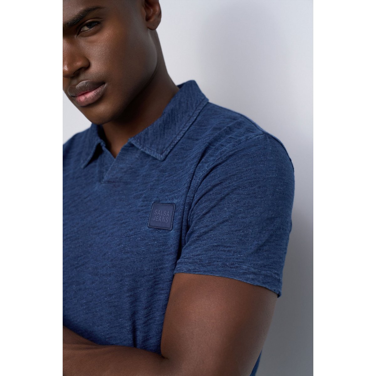 POLO AVEC BRANDING bleu lagon, SALSA JEANS