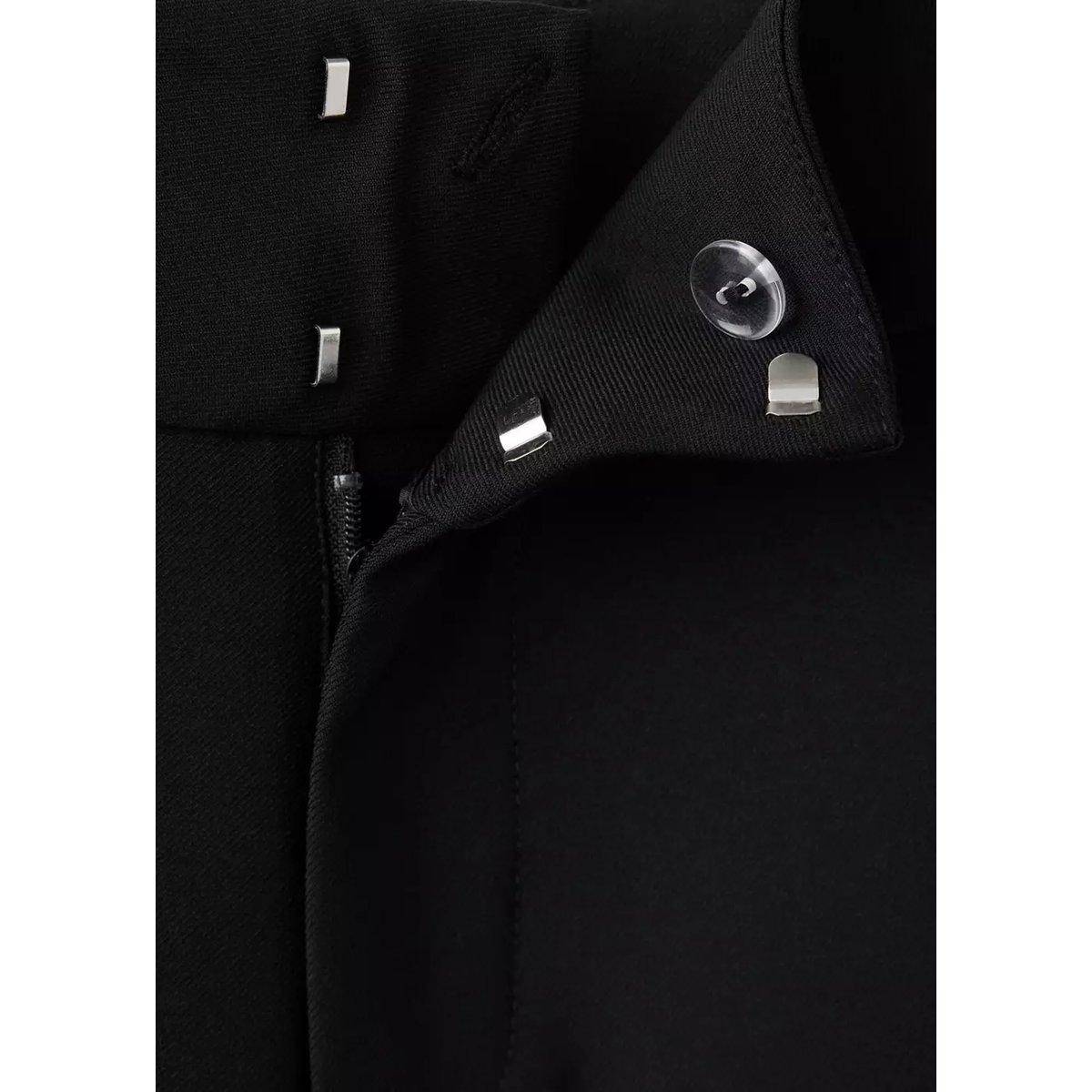 Pantalon droit taille normale noir, MANGO TEEN
