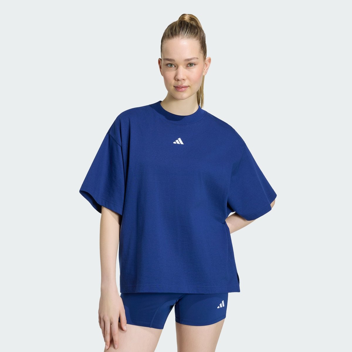 T-Shirt 3 Stripes Studio Boyfriend T-Shirt 3 Stripes Studio Boyfriend dark blue, ADIDAS SPORTSWEAR