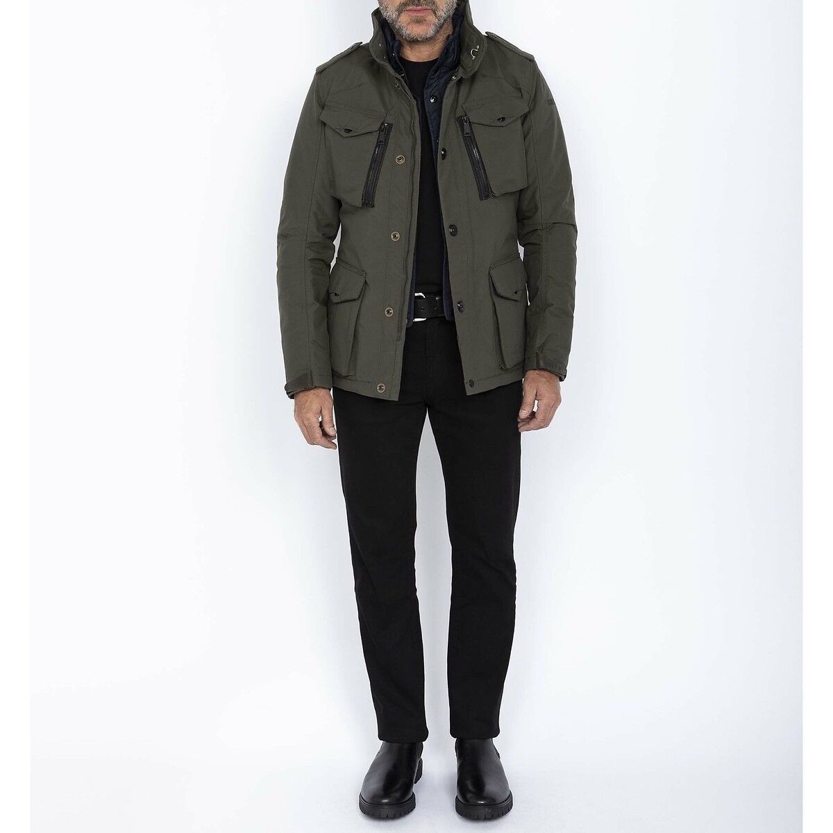 Field Mid-Length Mid-Season Jacket khaki, SCHOTT