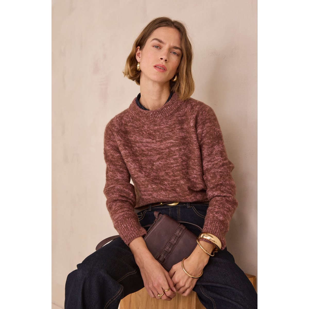 Pull en 100% cachemire 4 fils PEARL violine, Maison 123