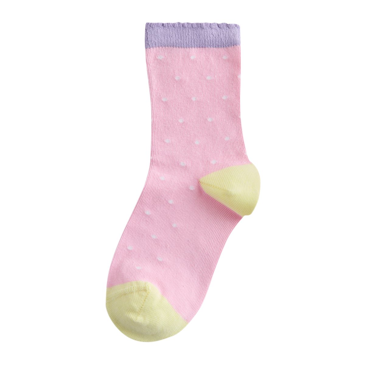 Socquettes en coton à rayures/pois, 7 paires rose et violet, NEXT
