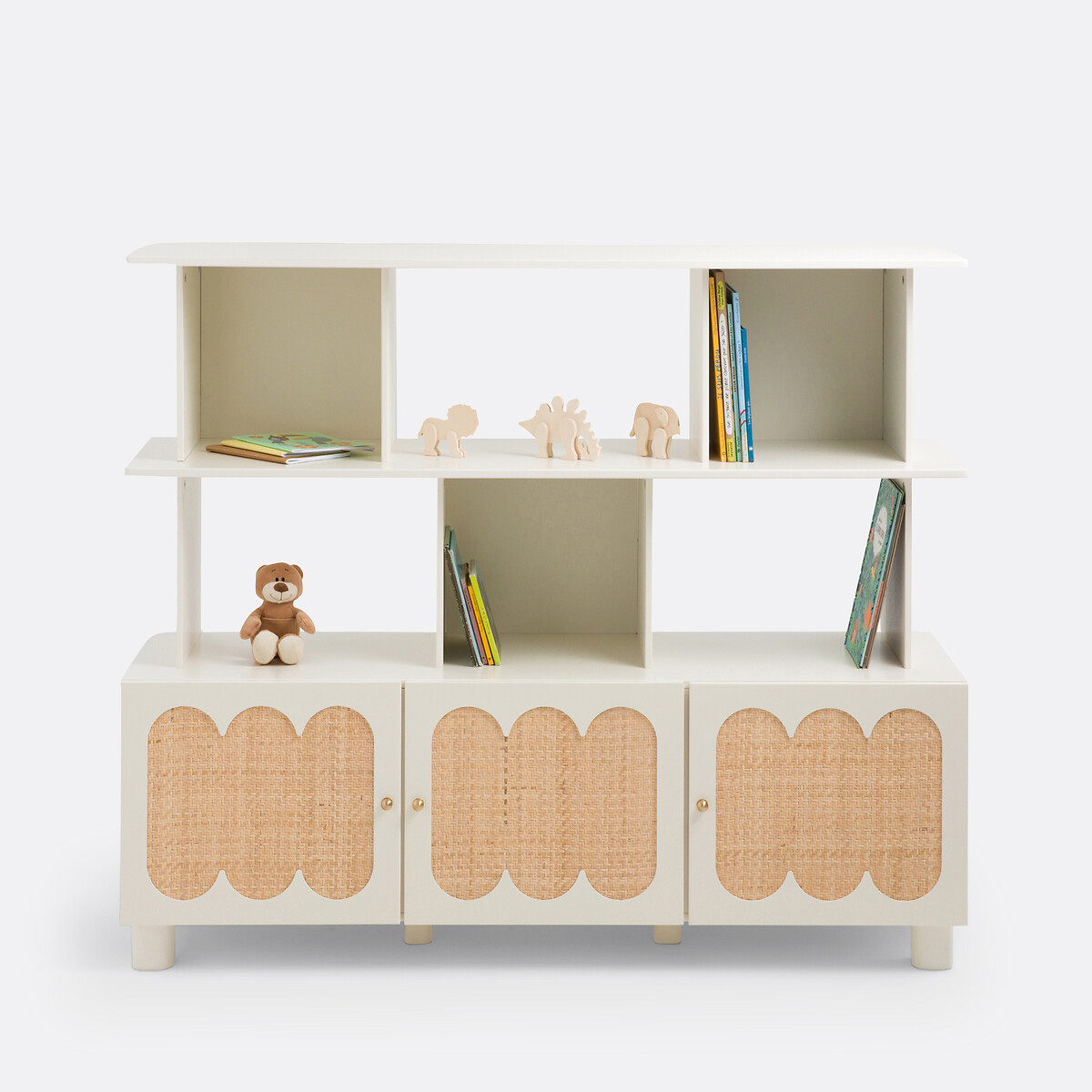 Ptilu Wood and Rattan Bookcase ecru , LA REDOUTE INTERIEURS