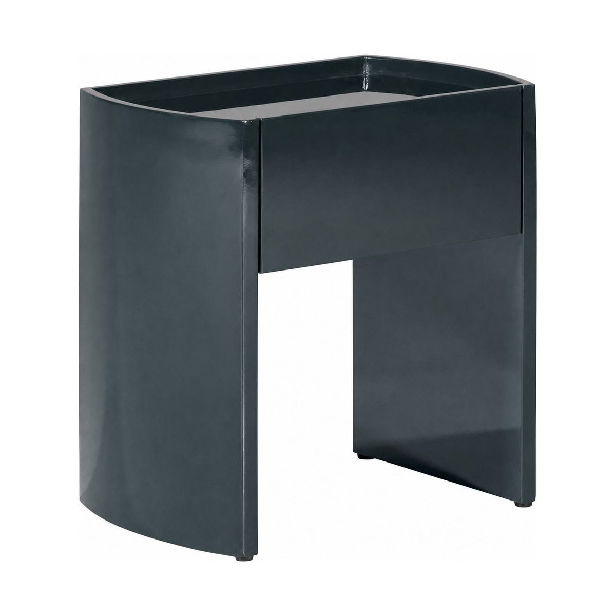Table de chevet finition brillante, 1 Tiroir vert foncé brillant, RECOLLECTION