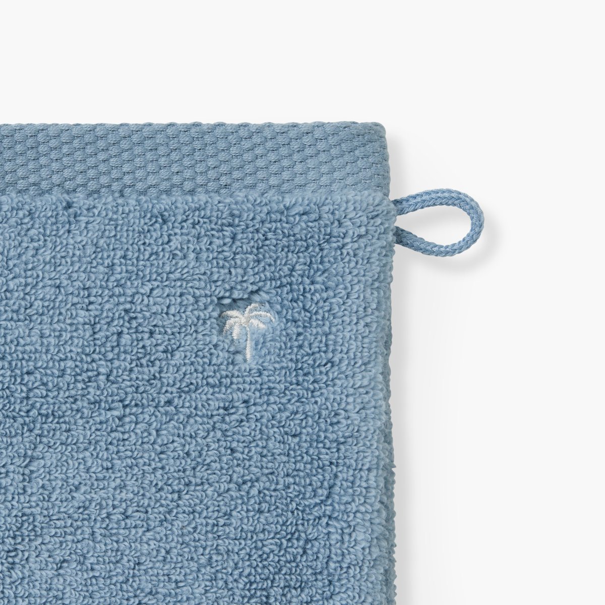Gant de toilette coton ZÉPHIRE baltique marin, CARRE BLANC