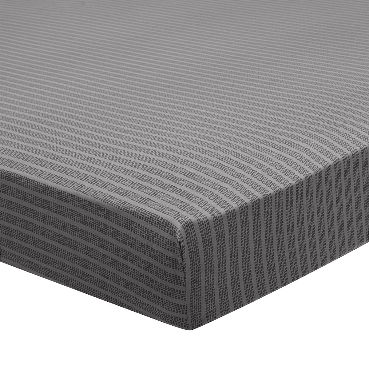 Drap housse imprimé en lyocell, ANATOLE gris foncé, ORIGIN