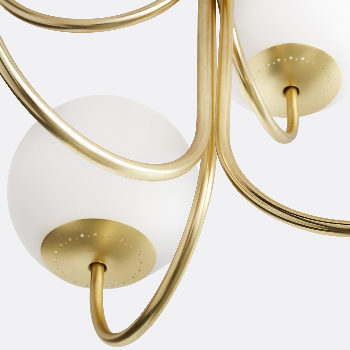 Suspension laiton et verre opaline, MORICIO blanc, LA REDOUTE INTERIEURS