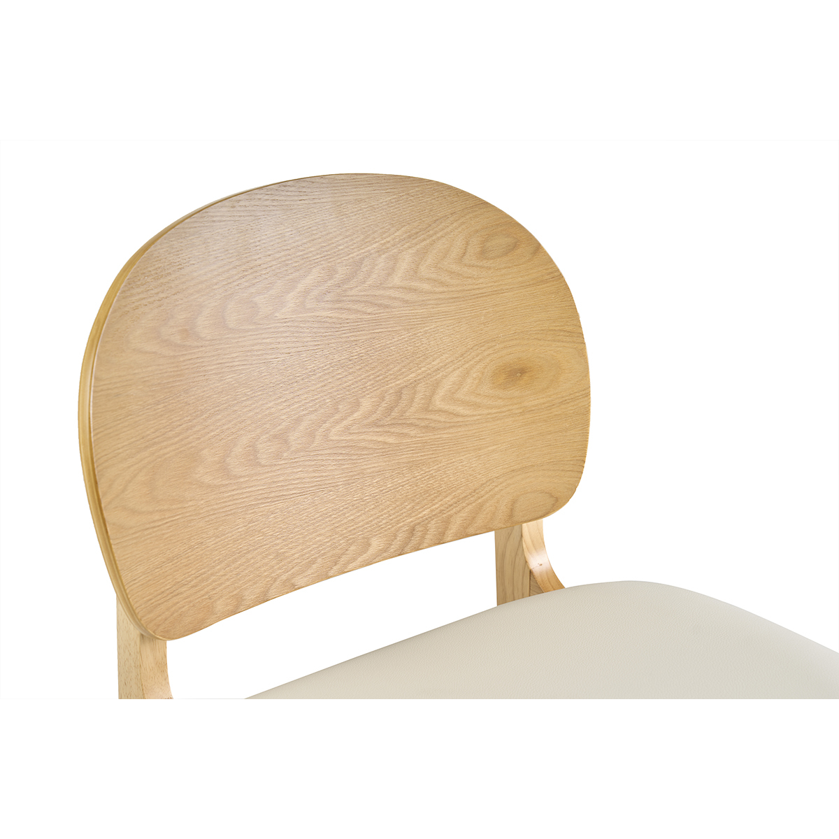 Tabourets scandinaves en bois clair frêne et blanc H68 cm (lot de 2) ELTON blanc, MILIBOO