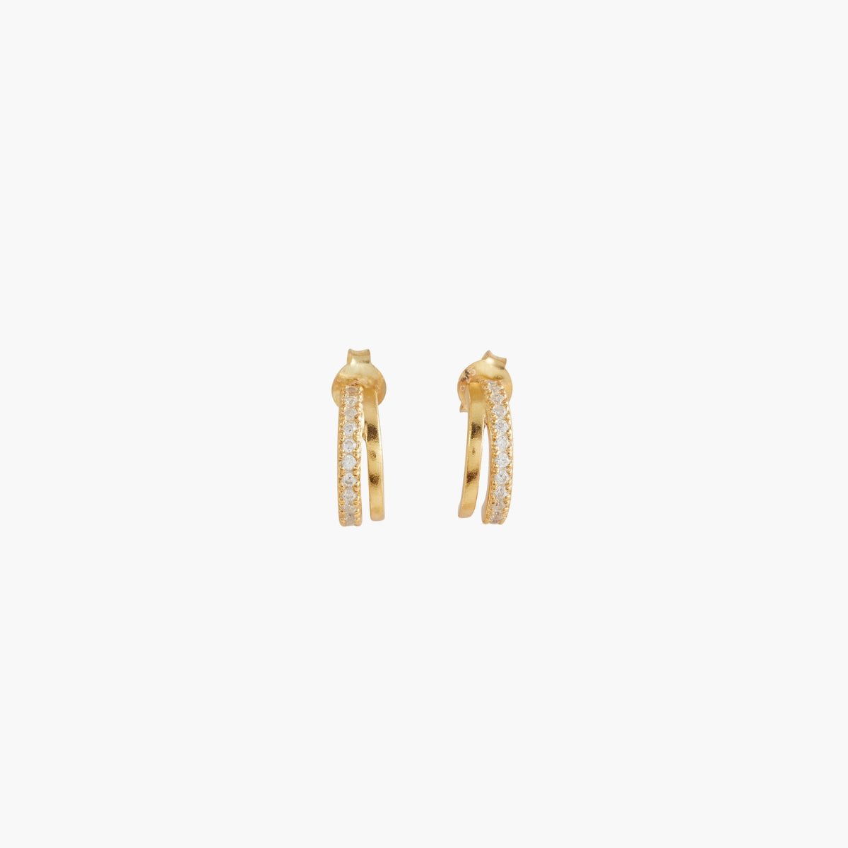 Petites boucles d'oreilles zircon et argent garanti 925 doré à l'or fin doré, BALABOOSTE