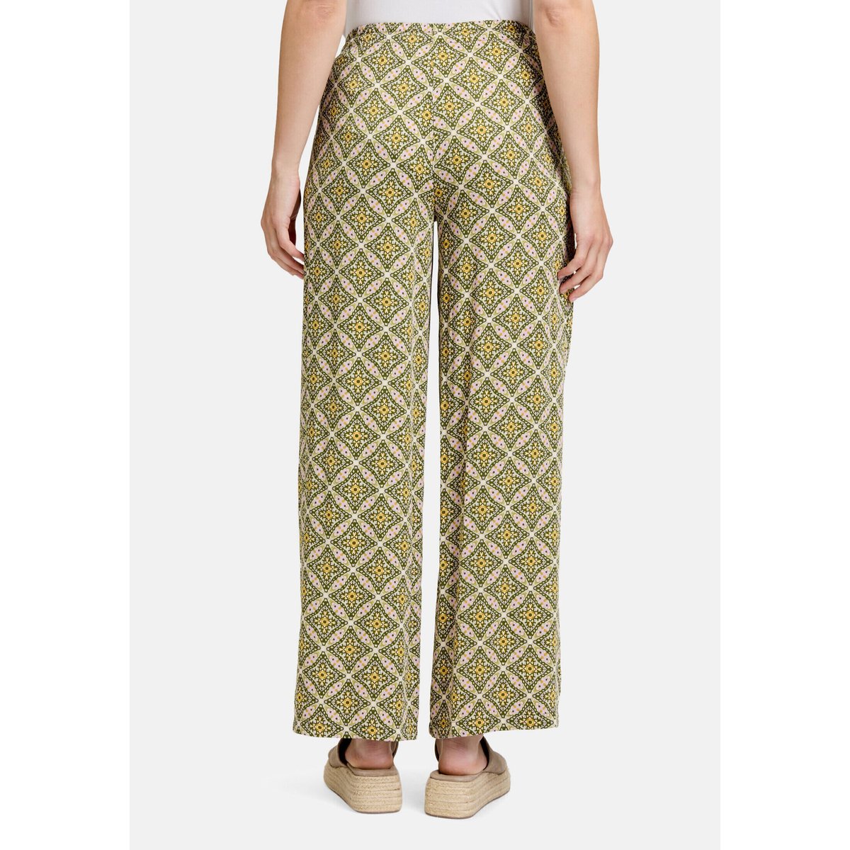 Pantalon palazzo à élastique vert/violet, CARTOON