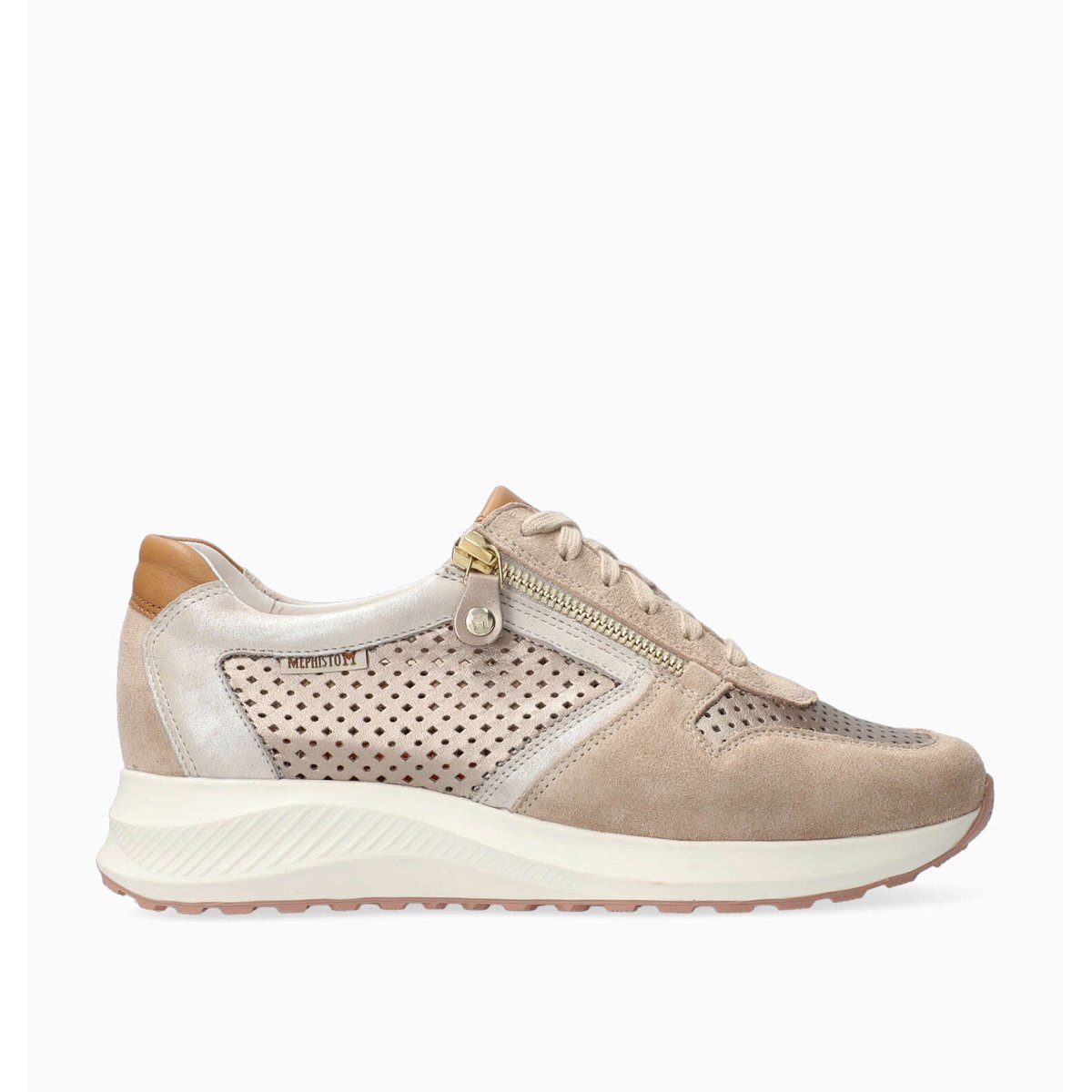 Baskets en cuir KIM PERF sable clair p5138953, MEPHISTO