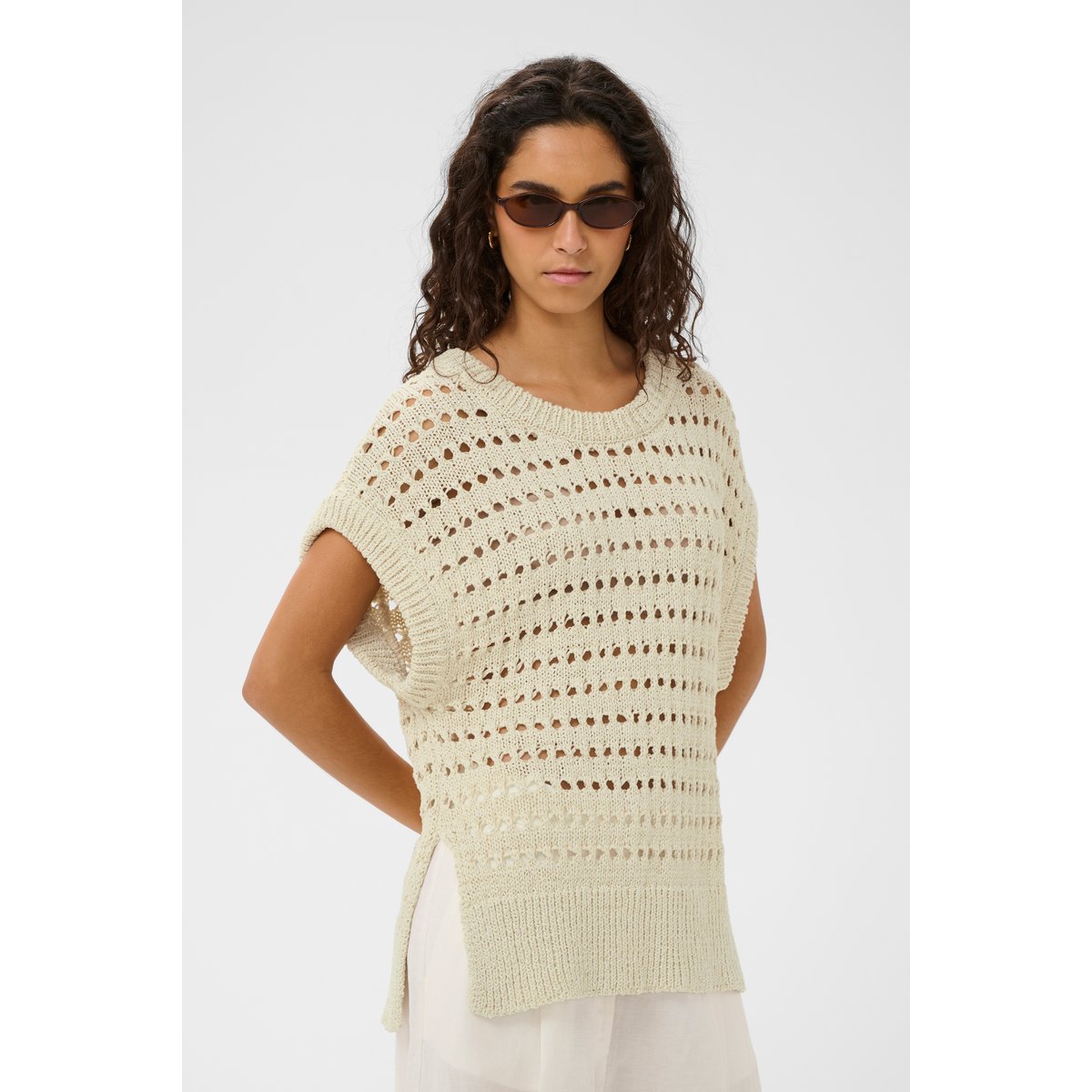Sans manches blanc turtledove, SOAKED IN LUXURY