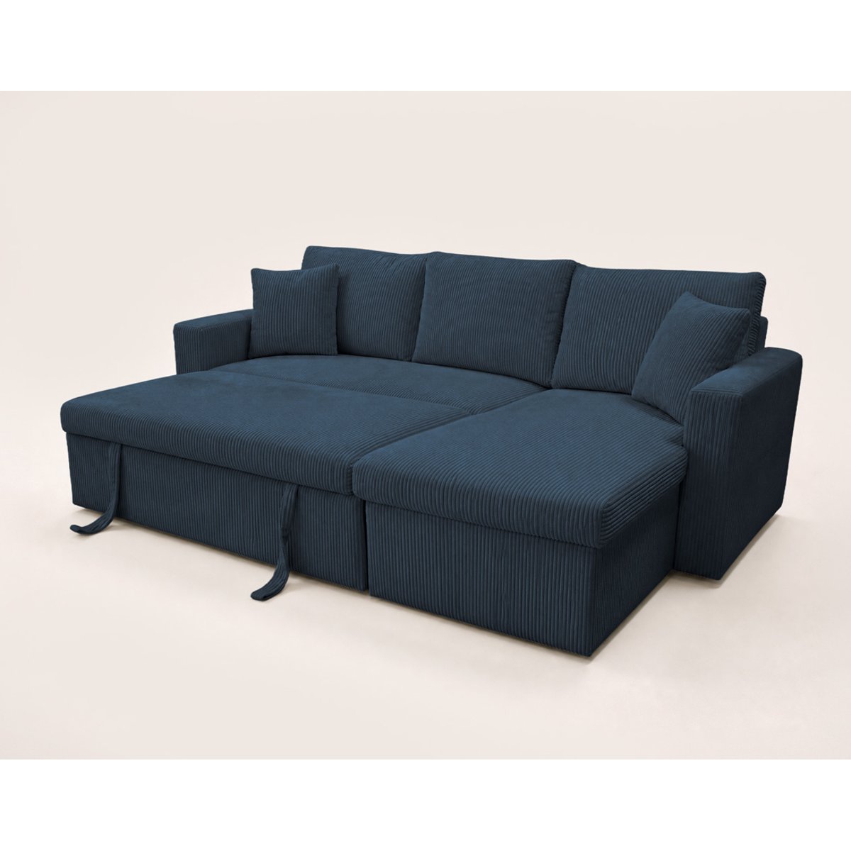 Canapé d'angle convertible 4 places, CYRUS bleu, BEST MOBILIER