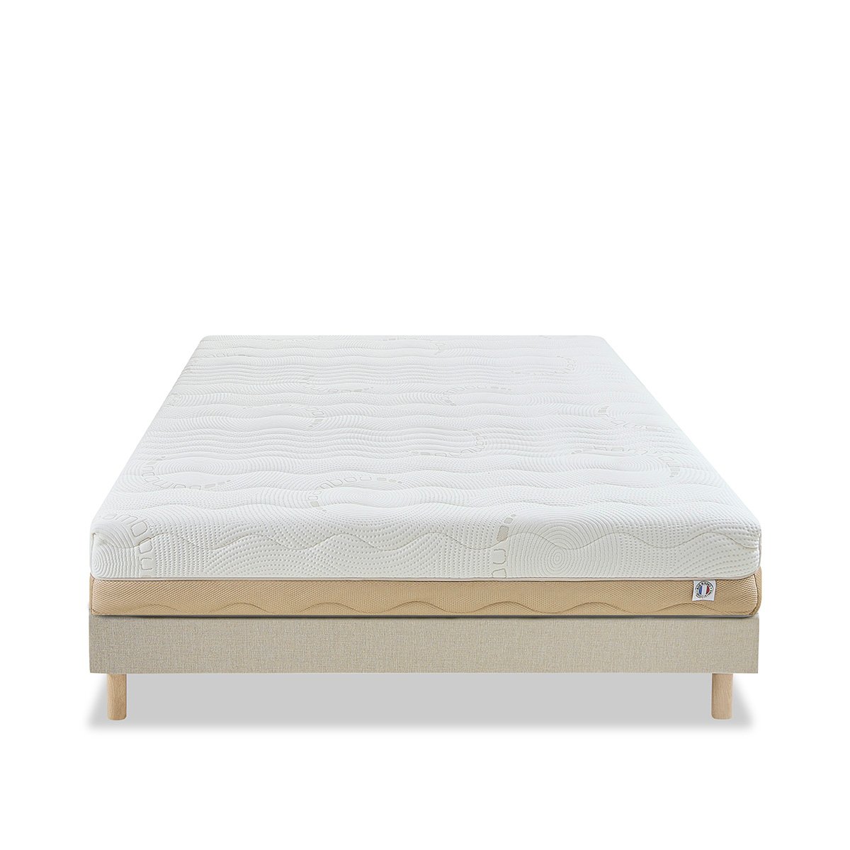 Ensemble Matelas Mémoire de forme 4 SAISONS avec sommier blanc, BELLECOUR