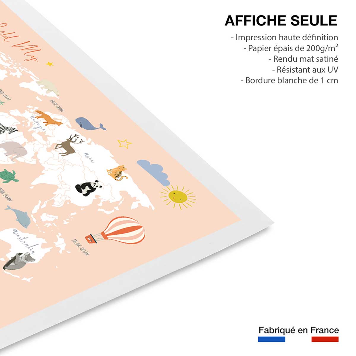 Affiche enfant exploration affiche seule, HEXOA