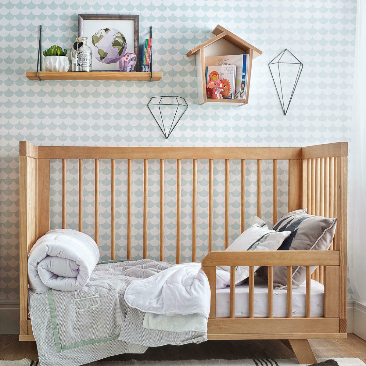 Lit évolutif bébé Montessori Bois massif  KYOTO bois naturel, AKITEN RETAIL