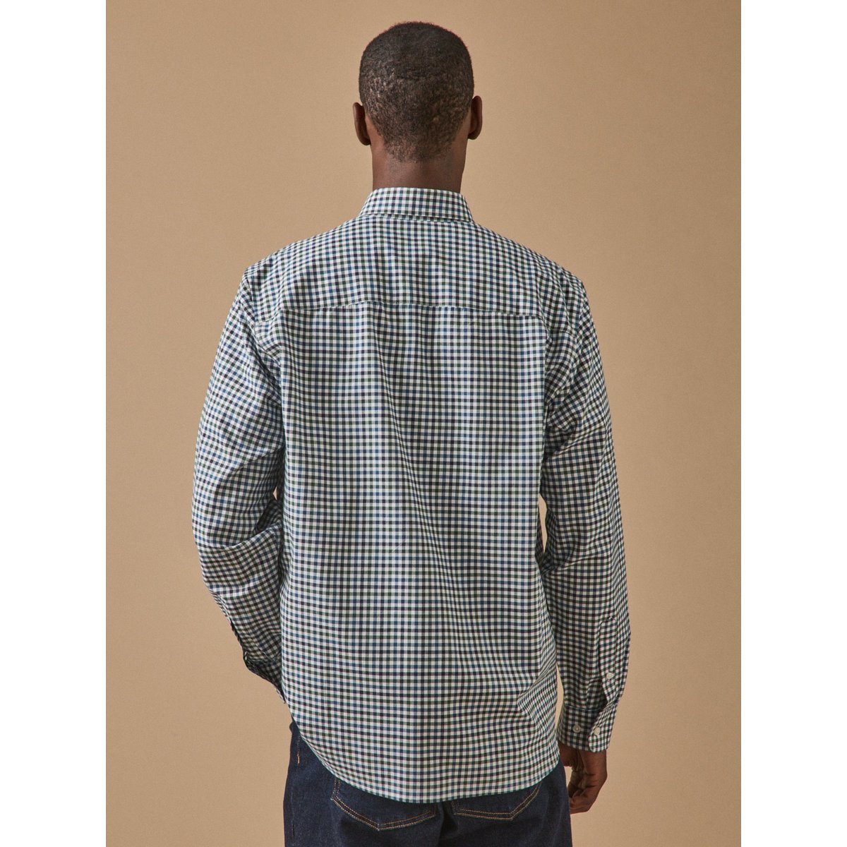 Chemise oxford carreaux  coupe contemporaine carreaux bleu/vert, CYRILLUS