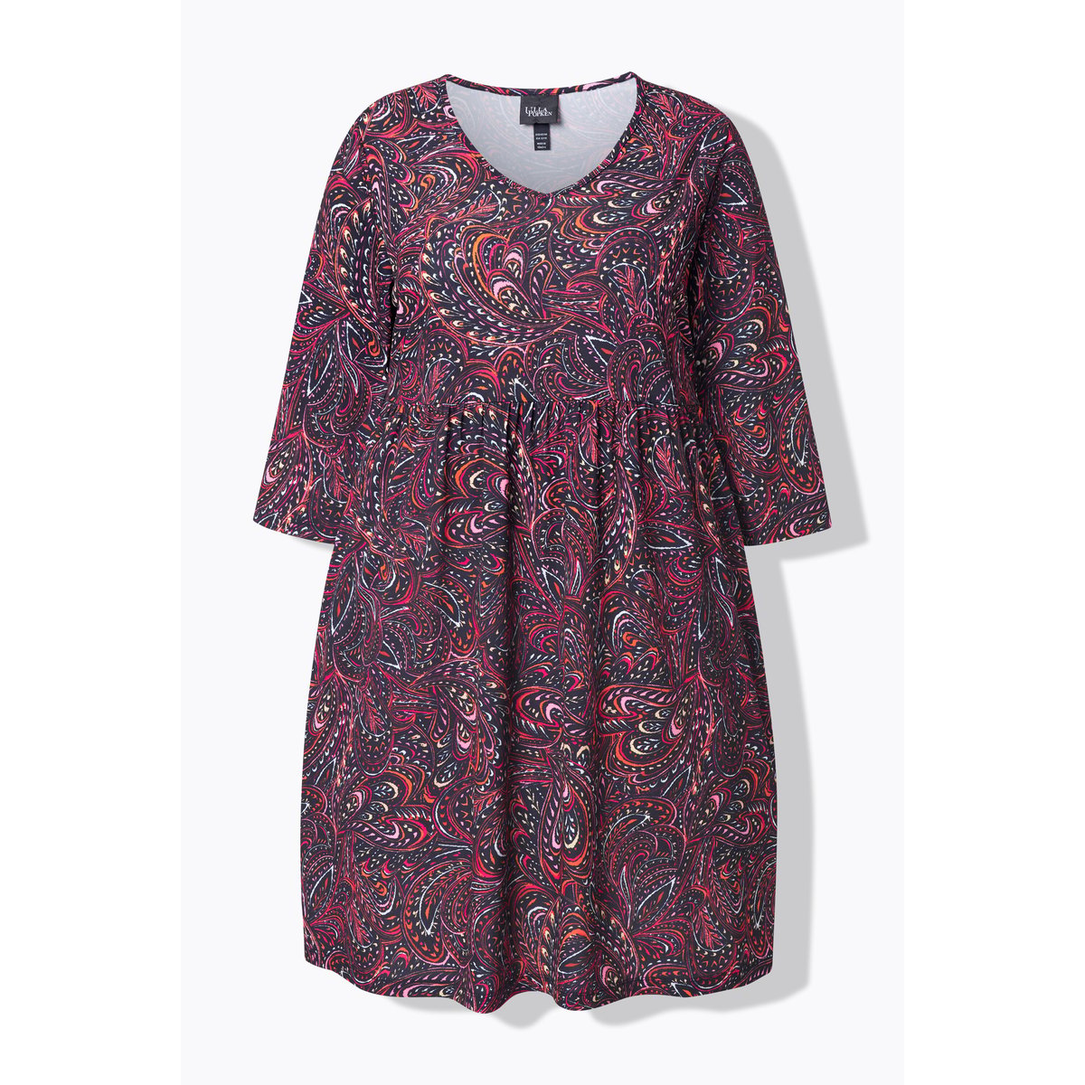 T-shirt long motif cachemire noir, ULLA POPKEN