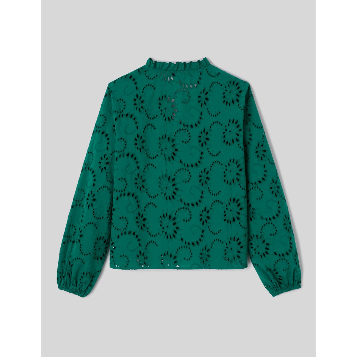 Blouse brodée ajourée menthe, BZB